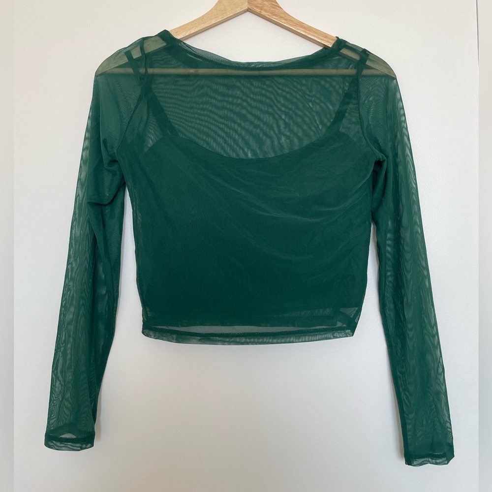 Klassy Network Two Piece Mesh Long Sleeve Brami (Crop)